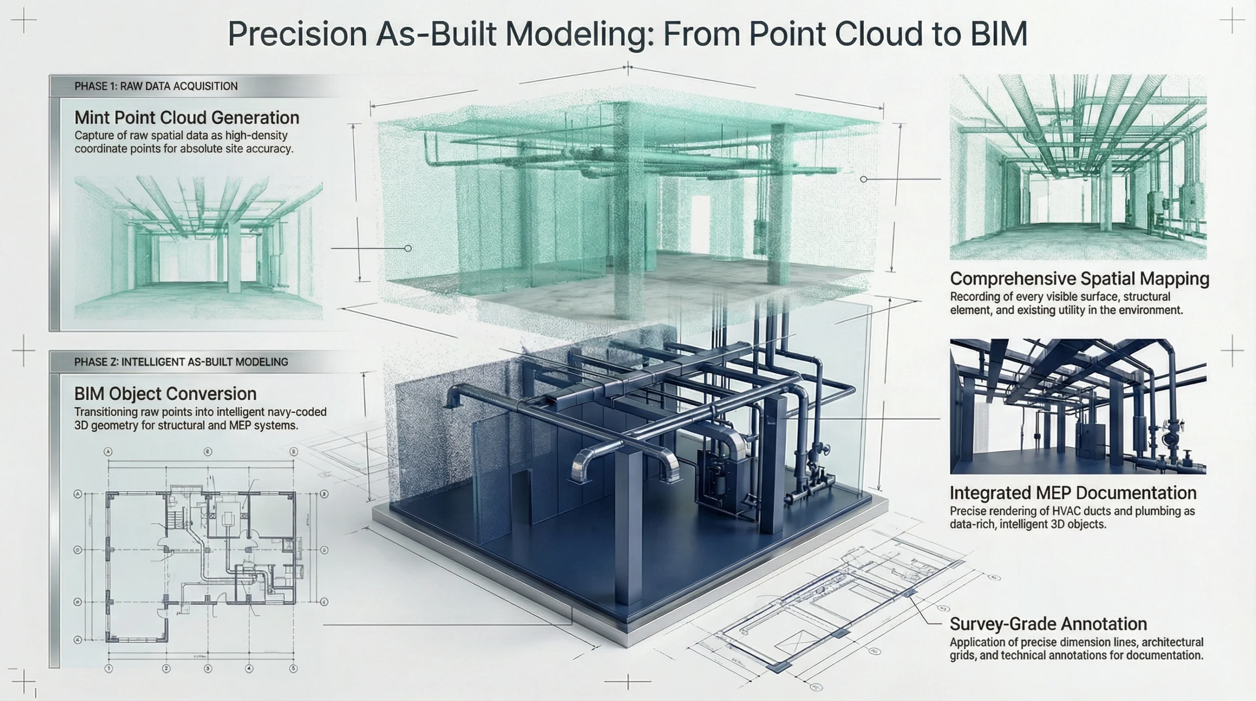 BIM as-built model created from 3D scanning data in Vancouver