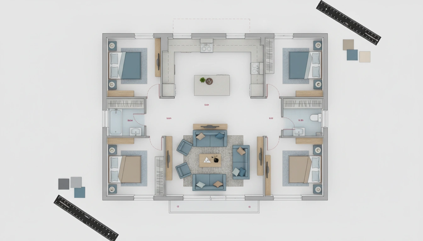 Interior design floor plan based on accurate as-built measurements in Vancouver