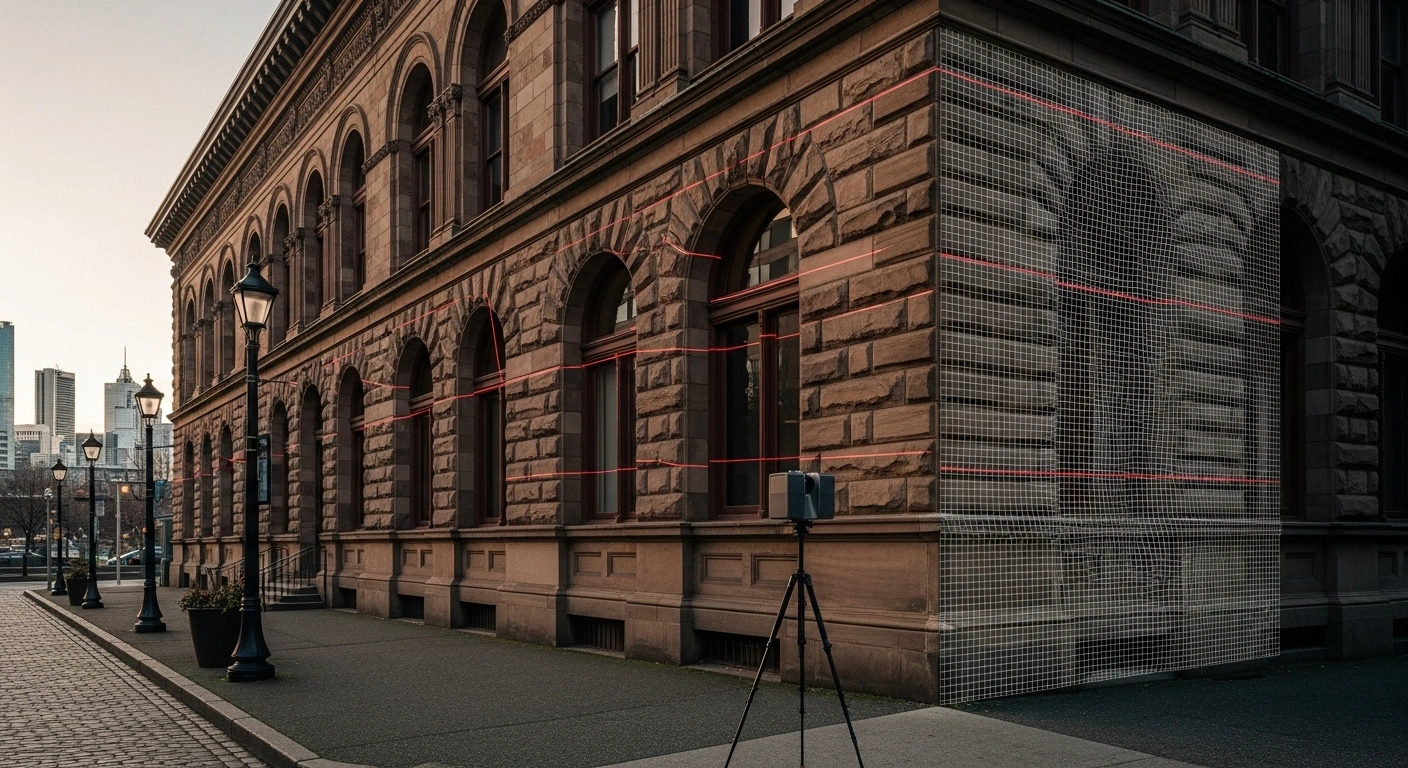 LiDAR scanning a historic Vancouver building for heritage documentation