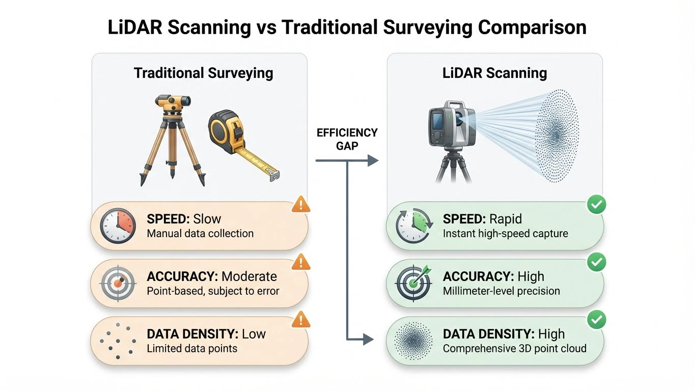 LiDAR versus manual measurement comparison for building documentation