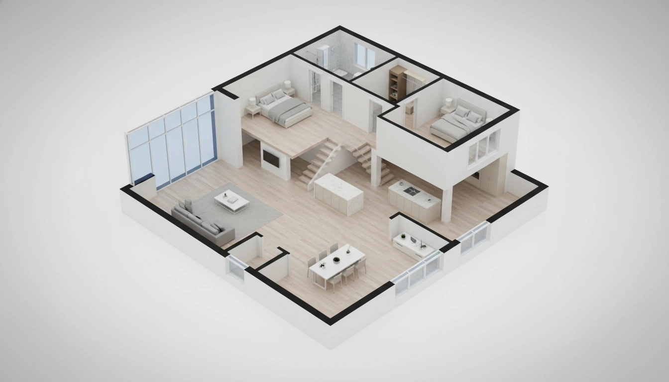 Vancouver real estate floor plan with 3D model and virtual tour