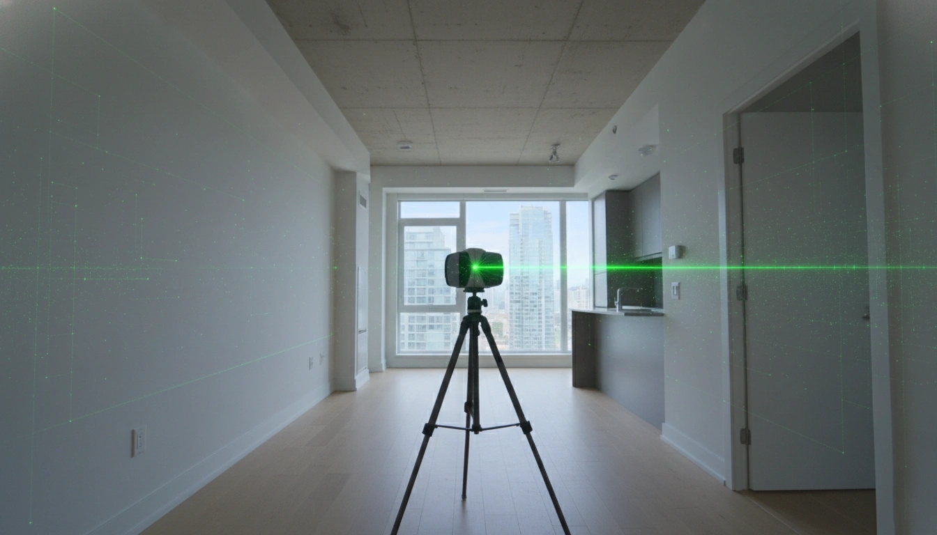 Real estate laser scanning of a Vancouver condo for accurate floor plans