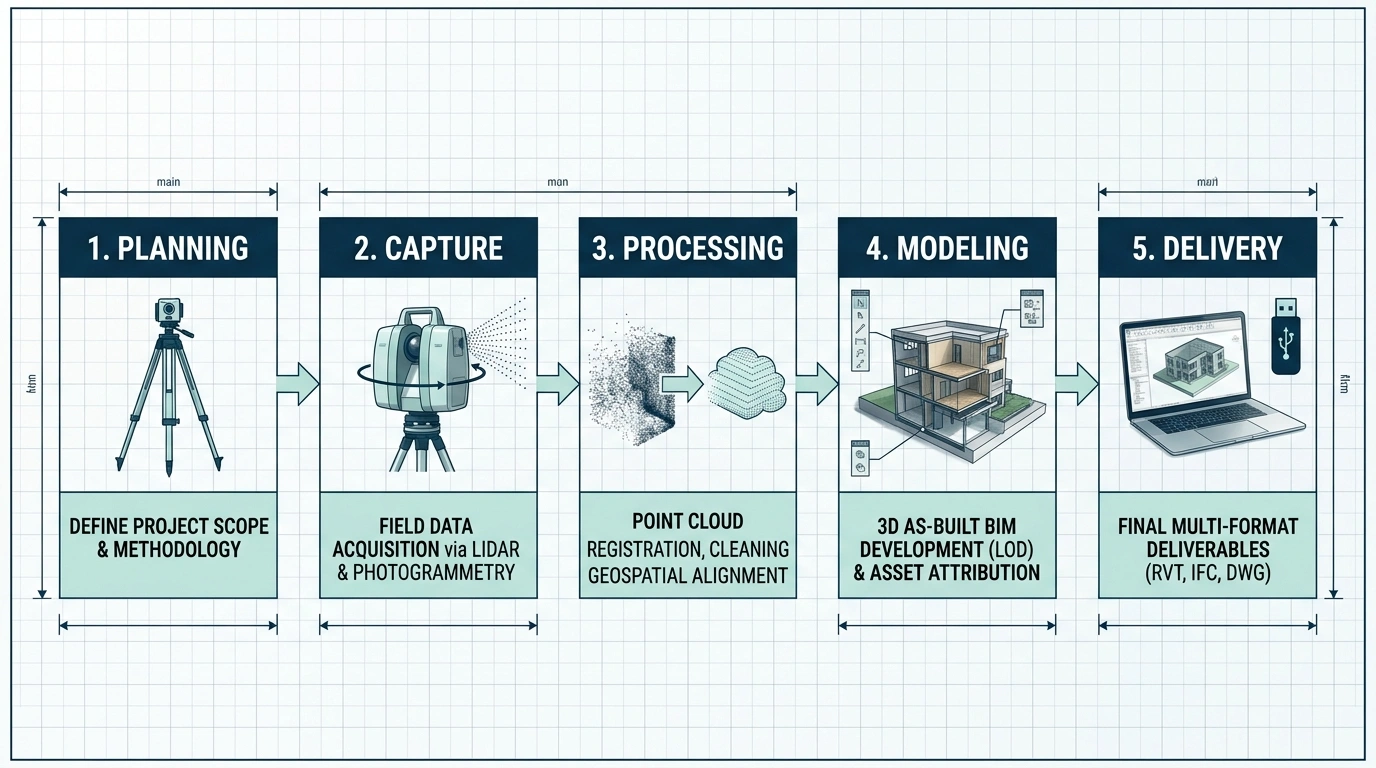 Scan-to-BIM methodology for interior design and as-built documentation